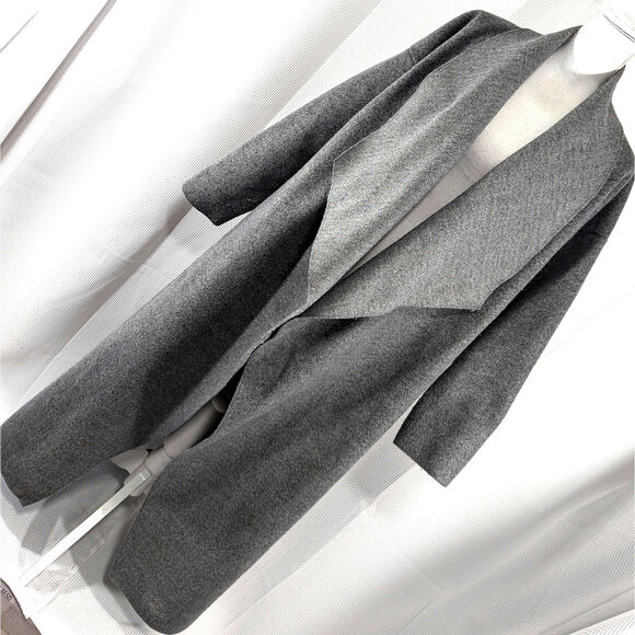 BOOHOO! OVERSIZED, DECONSTRUCTED VOGUE CHIC ASH GRAY OPEN FRONT COAT! SZ 8 - Picture 1 of 8